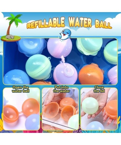 Reusable Water Balloons Silicone Quick Fill Easy Sealing Water Balloons Reusable Water Bomb Splash Balls for Pool Summer Outd...