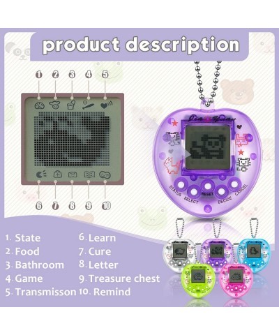 5 Pieces Virtual Pets Keychain for Kids Electronic Digital Pets Keychain 168 Pets Retro Handheld Game Machine for Halloween C...