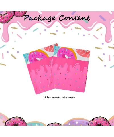 2 Pcs Donut Party Table Covers Rectangle Plastic Donuts Grow Up Theme Baby Shower Girl Birthday Party Supplies Decor Pink $17...