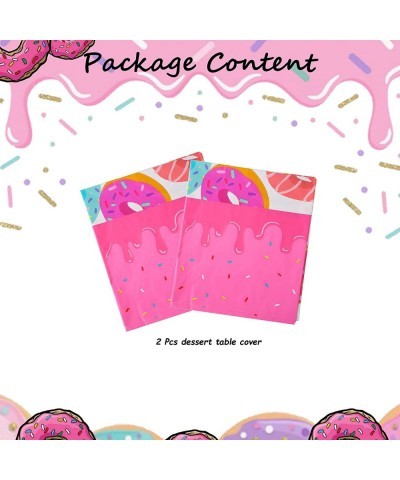 2 Pcs Donut Party Table Covers Rectangle Plastic Donuts Grow Up Theme Baby Shower Girl Birthday Party Supplies Decor Pink $17...