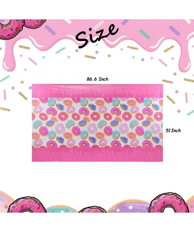 2 Pcs Donut Party Table Covers Rectangle Plastic Donuts Grow Up Theme Baby Shower Girl Birthday Party Supplies Decor Pink $17...