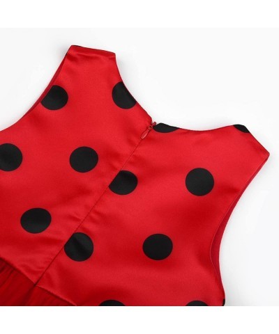 Girls Ladybug Costume Sleeveless Tutu Dress Halloween Party with Accessories $45.55 Kids' Costumes