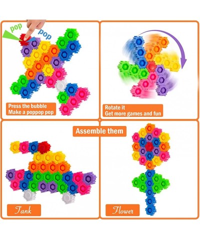 10 Pcs Pop it Building Blocks Bubble Popper Blocks Sensory Toys for Kids That You Can Pop Build and Spin Pop It Fidget Toys f...