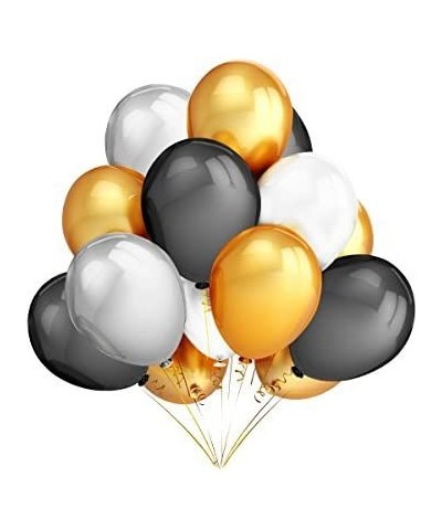 120PCS Gold Black White and Silver Latex Balloons Premium 12'' Gold Black White Silver Birthday Party Balloons Baby Shower Br...