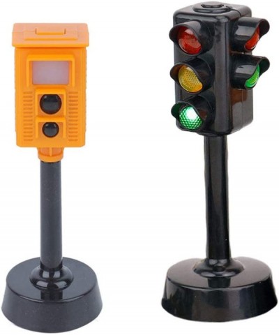 2Pcs Traffic Light Toy Mini Traffic Signs Light Model Toy LED Traffic Stop Light Child Educational Toy for Tabletop Railroads...