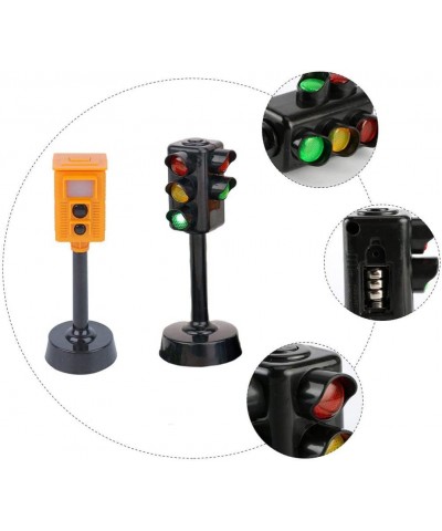 2Pcs Traffic Light Toy Mini Traffic Signs Light Model Toy LED Traffic Stop Light Child Educational Toy for Tabletop Railroads...