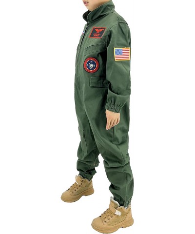 Maverick Flight Suit Pilot Costume Halloween Cosplay For Kids Boys $61.96 Kids' Costumes