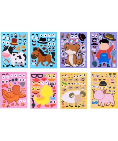 24pcs Make Your Own Animal Stickers Make A Face Stickers Farm Animals Decal for Kids Easter Party Favors School Rewards $16.8...