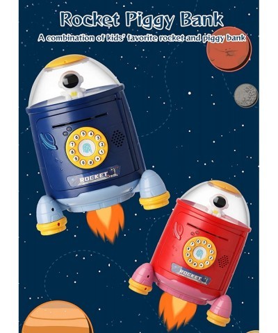 Space Themed Piggy Bank Toys for Kids Electronic Cash Coin Can ATM Money Machine Spaceman Automatic Paper Money Scroll Saving...