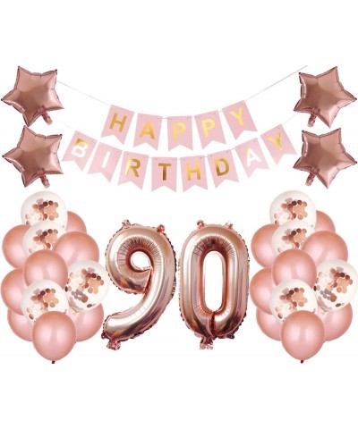 90th Birthday Party Decorations Kit Happy Birthday Banner with Number 90 Birthday Balloons for Birthday Party Supplies 90th R...