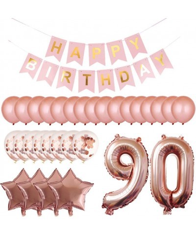 90th Birthday Party Decorations Kit Happy Birthday Banner with Number 90 Birthday Balloons for Birthday Party Supplies 90th R...