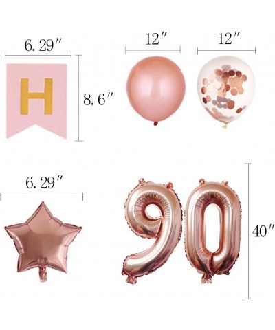 90th Birthday Party Decorations Kit Happy Birthday Banner with Number 90 Birthday Balloons for Birthday Party Supplies 90th R...