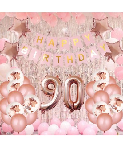 90th Birthday Party Decorations Kit Happy Birthday Banner with Number 90 Birthday Balloons for Birthday Party Supplies 90th R...