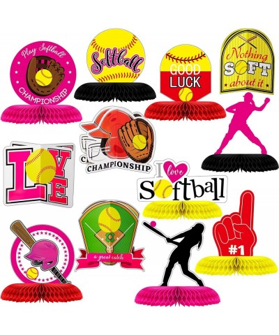 12 Pieces Softball Party Decorations Softball Honeycomb Centerpieces Tables Centerpieces for Table Toppers Softball Birthday ...