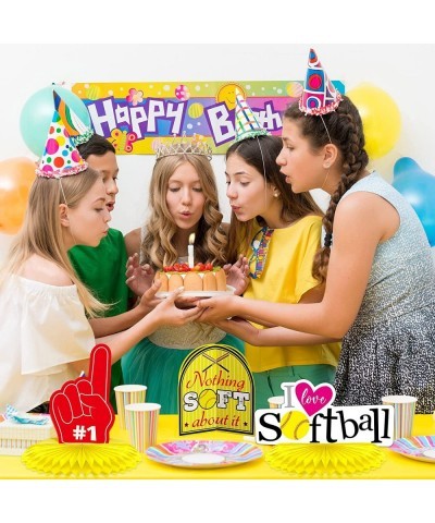 12 Pieces Softball Party Decorations Softball Honeycomb Centerpieces Tables Centerpieces for Table Toppers Softball Birthday ...