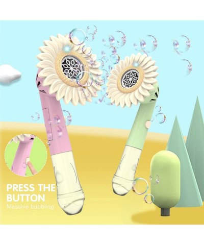 Bubble Wand Bubble Machine Sunflower Shape Handheld Bubble Maker with Light Bubble Blower Machine for Kids Toddlers Adults Su...