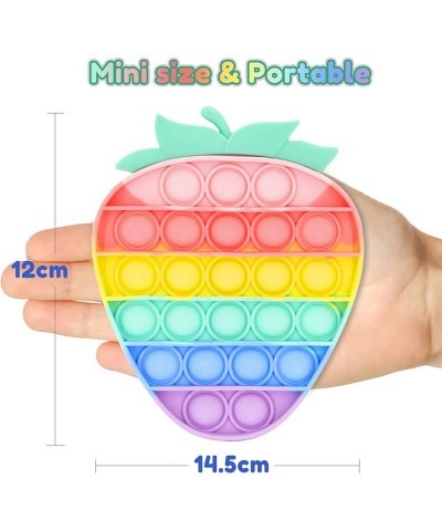 Push It Bubble Sensory Fidget Popping Toy Special Learning Food Grade Silicone Anxiety Stress Relief Squeeze Toy Rainbow (2pc...