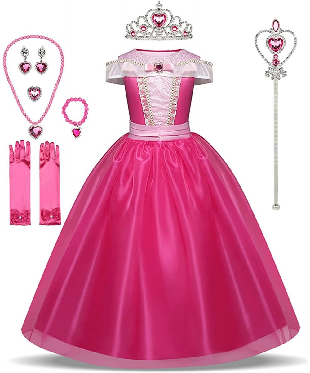 Princess Dress Up Clothes Little Girls Pink Costume Halloween Outfit with Accessorries 3-8Years $47.20 Kids' Costumes