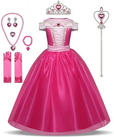 Princess Dress Up Clothes Little Girls Pink Costume Halloween Outfit with Accessorries 3-8Years $47.20 Kids' Costumes