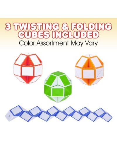 Twist and Folding Fidget Cubes Set of 3 Mini Snake Fidget Cube Twist Puzzles for Kids Fidget Toys for Children Sensory Toys f...