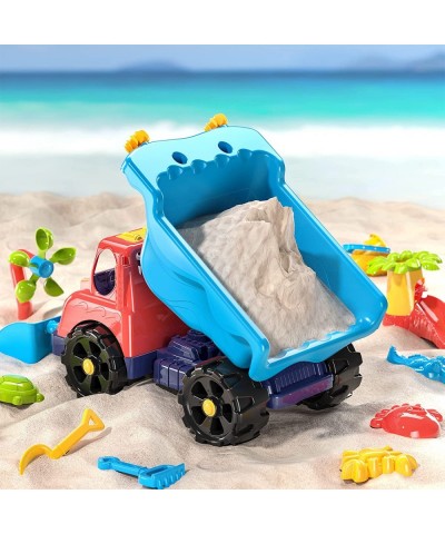 Toddler Beach Toys Kid Beach Car Toys Beach Toy Car with Beach Bucket and Sea Animal Moulds for Playing with Sand Trucks Set ...