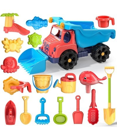 Toddler Beach Toys Kid Beach Car Toys Beach Toy Car with Beach Bucket and Sea Animal Moulds for Playing with Sand Trucks Set ...