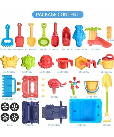 Toddler Beach Toys Kid Beach Car Toys Beach Toy Car with Beach Bucket and Sea Animal Moulds for Playing with Sand Trucks Set ...