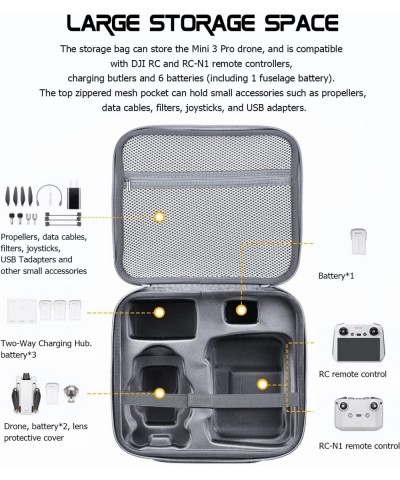 Carrying Case for DJI Mini 3 Pro Portable Storage Shoulder Bag Travel Hard Case Nylon Protective Handbag Compatible with DJI ...