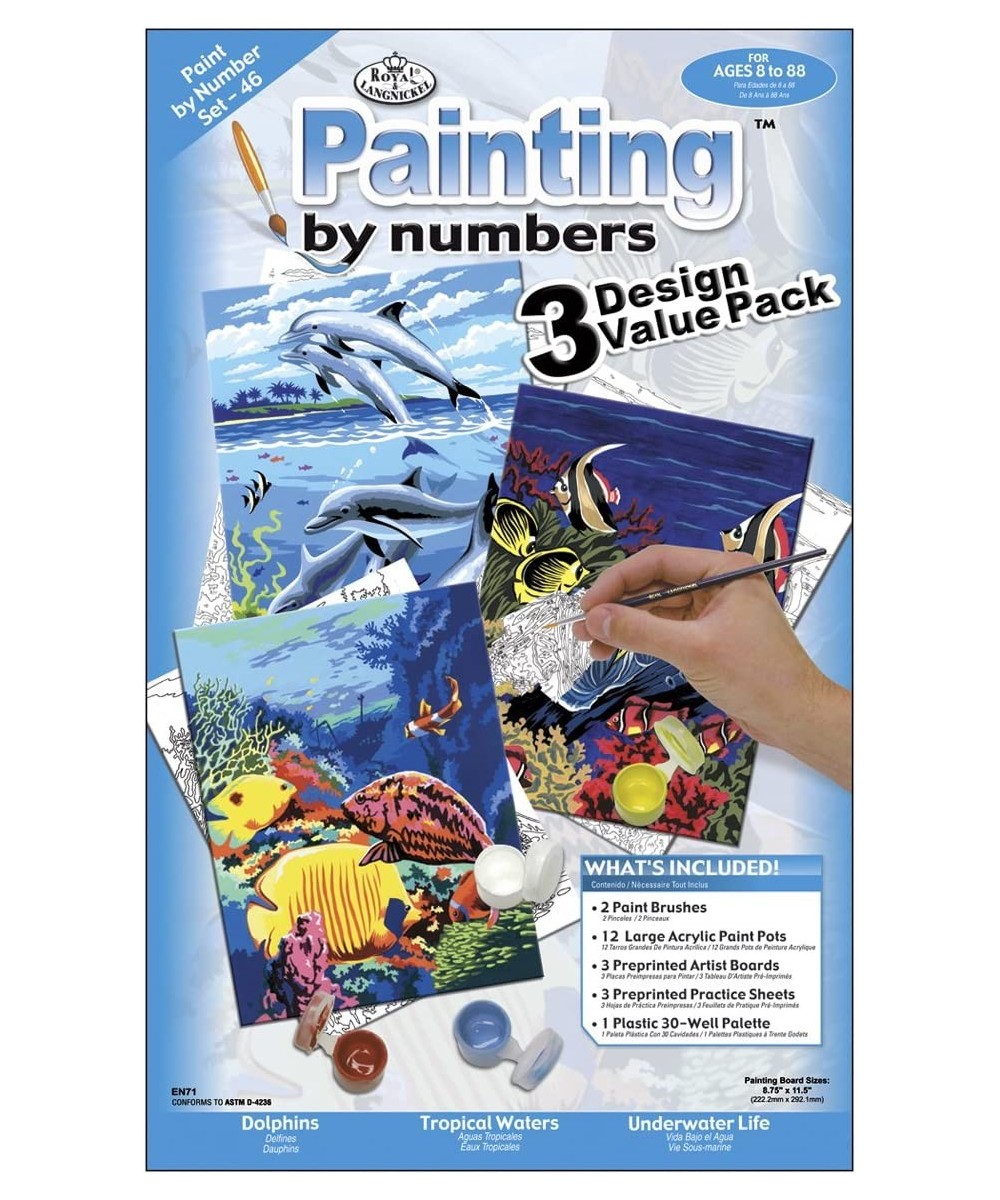 Painting by Numbers Junior Small 3-Piece Art Activity Kit Sea Life Set $26.54 Craft Kits