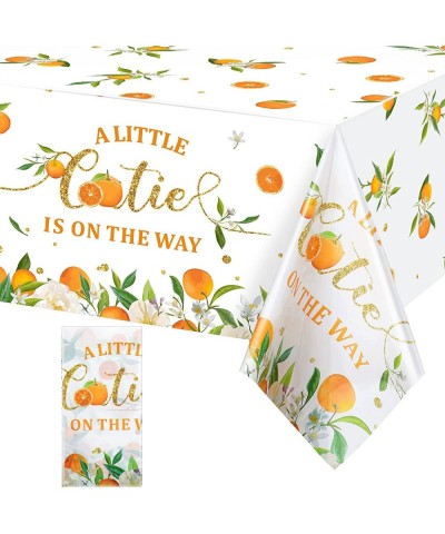 Little Cutie Tablecloth Orange Fruit Party Supplies Little Cutie is on The Way Disposable Plastic Table Cover for Citrus Baby...