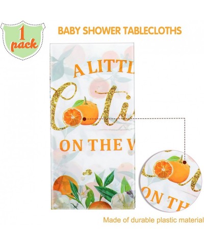 Little Cutie Tablecloth Orange Fruit Party Supplies Little Cutie is on The Way Disposable Plastic Table Cover for Citrus Baby...