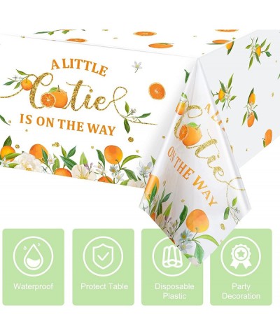 Little Cutie Tablecloth Orange Fruit Party Supplies Little Cutie is on The Way Disposable Plastic Table Cover for Citrus Baby...