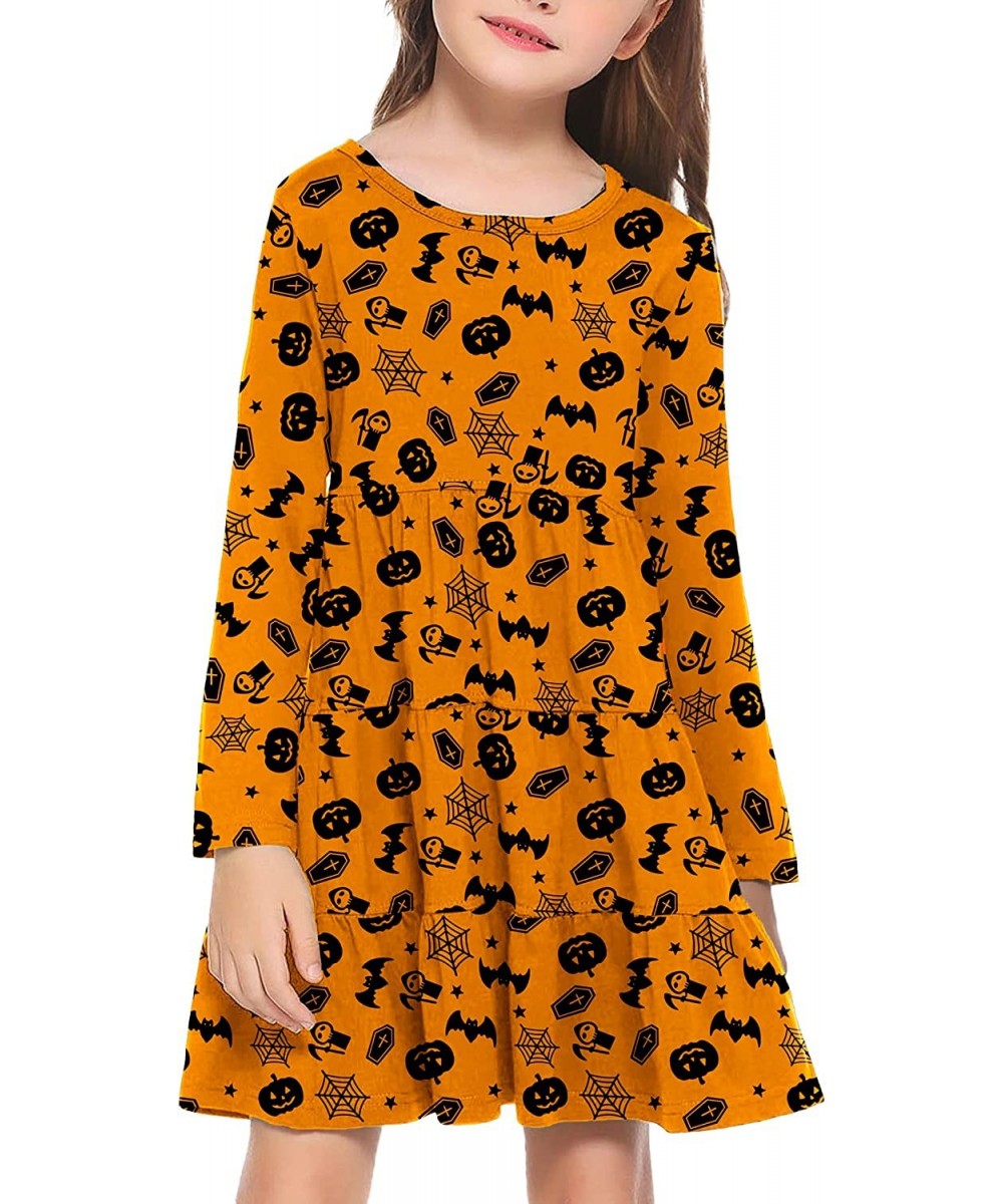 Girl Long Sleeve Dress Tiered Ruffle Swing Tunic Shirt Dress $23.51 Kids' Costumes