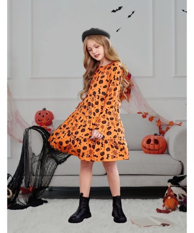 Girl Long Sleeve Dress Tiered Ruffle Swing Tunic Shirt Dress $23.51 Kids' Costumes