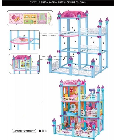 Doll House Dreamhouse for Girls 3 Story 5 Doll House Rooms with Dolls Toys Figures Furniture and Accessories Toddler Playhous...