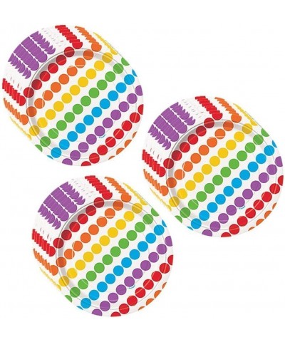 Rainbow Party Round Dessert Paper Plates 7" Multicolor $13.52 Kids' Party Tableware