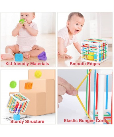 Shape Sorter Baby Toys 12-18 Months Montessori Learning Developmental Toys Storage Cube Bin and 6 Sensory Shape Blocks Fine M...