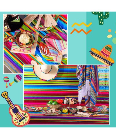 82 Pcs Mexican Themed Fiesta Party Supplies Set Including Cinco De Mayo Plastic Tablecover Lunch Napkins Dessert Paper Plates...