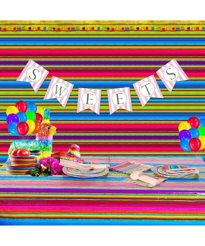 82 Pcs Mexican Themed Fiesta Party Supplies Set Including Cinco De Mayo Plastic Tablecover Lunch Napkins Dessert Paper Plates...