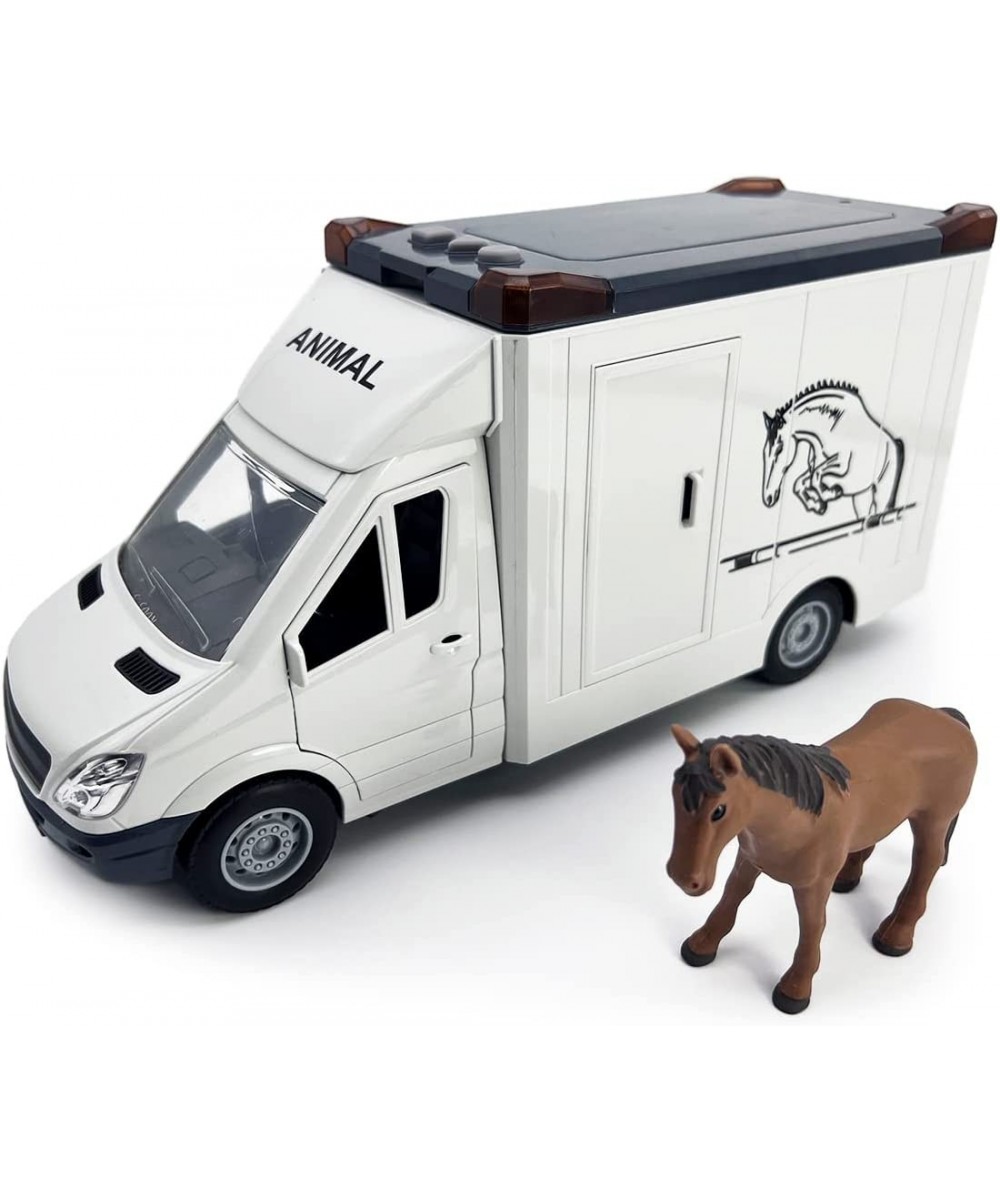 Christmas Stocking Stuffers Gifts Horse Transporter Toy Car Animal Transport Carrier Model Truck with Horse Figure Light Soun...