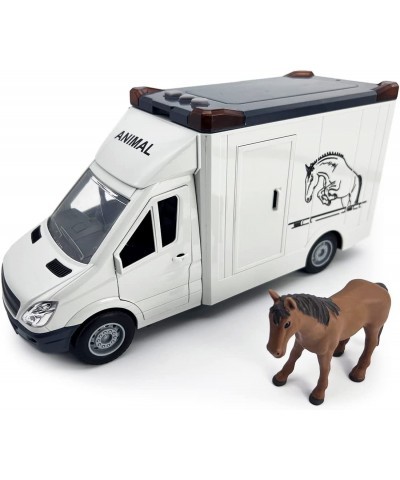 Christmas Stocking Stuffers Gifts Horse Transporter Toy Car Animal Transport Carrier Model Truck with Horse Figure Light Soun...