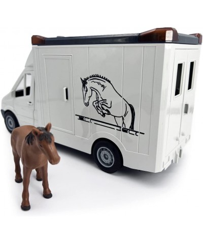 Christmas Stocking Stuffers Gifts Horse Transporter Toy Car Animal Transport Carrier Model Truck with Horse Figure Light Soun...