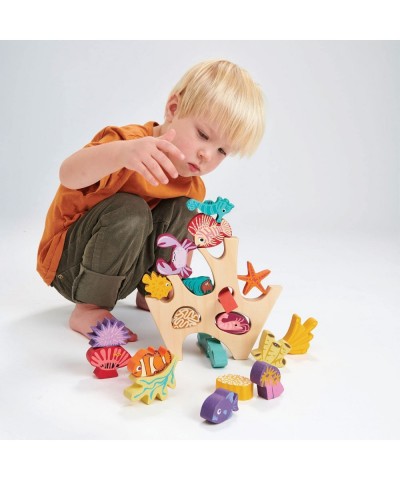 Stacking Coral Reef - Colorful Wooden Stacking Coral Reef Toy Set Improving Balancing Activities Toy for Kids 18 Months+ $83....