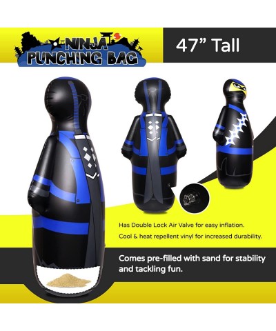 Ninja Nobi 47 Inches -Kids Punching Bag | Already Filled with Sand| Bop Bag | Inflatable Toy | Boxing - Premium Vinyl- | Boun...