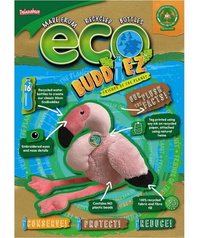 Flamingo from Deluxebase. Medium 10 inch Soft Plush Toy Made from Recycled Plastic Bottles. Eco-Friendly Cuddly Gift for Kids...