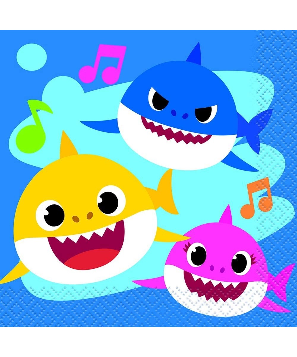 Baby Shark Paper Beverage Napkins - 16 Pcs $13.43 Kids' Party Tableware