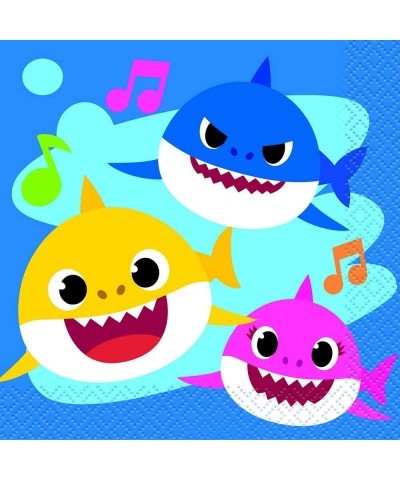 Baby Shark Paper Beverage Napkins - 16 Pcs $13.43 Kids' Party Tableware