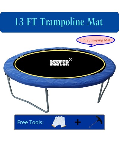 Trampoline Replacement Mat Fits 13ft Round Frame with 72 80 84 88 Rings Fits 5.3-7" Springs 10 Rows of Stitches w/Pull Hook a...