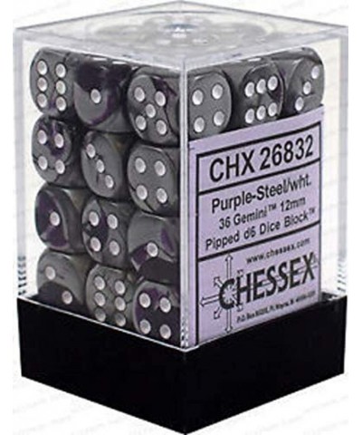 CHX26832 Dice - Gemini: 36D6 Purple/Steel/White $22.29 Game Accessories