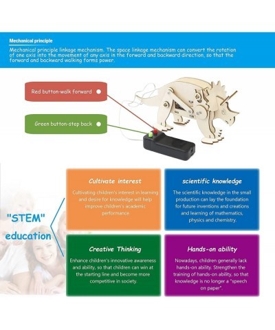 3 in 1 STEM Kit Electric Motor Wooden Dinosaur Kits Assembly Constructor 3D Puzzles Tyrannosaurus Triceratops Saltasaurus Edu...